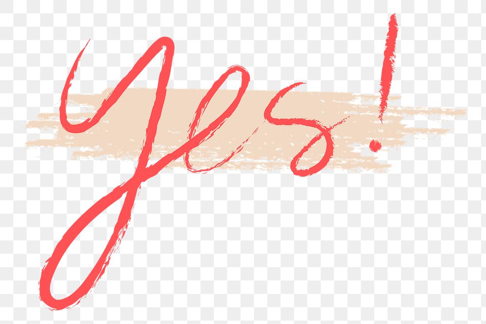 Yes brush stroke typography transparent png