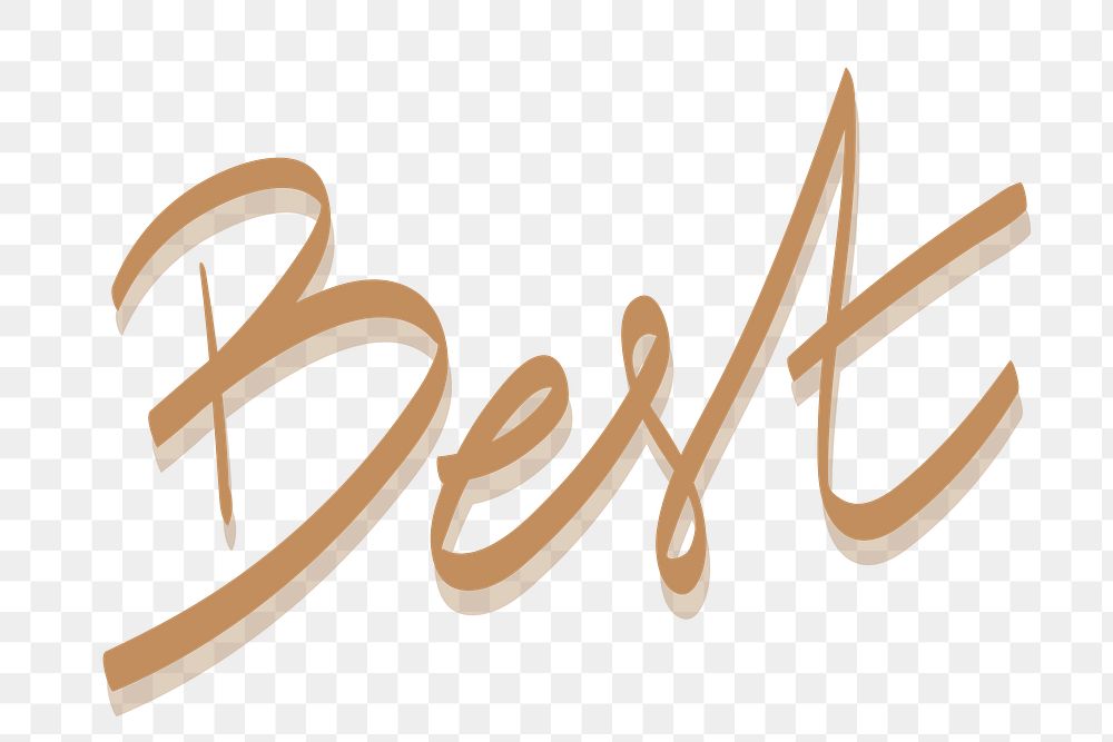 Brown best calligraphy transparent png | Premium PNG Sticker - rawpixel