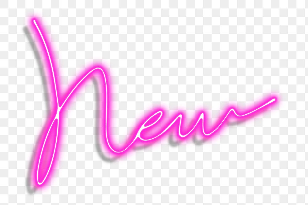 Neon new typography transparent png