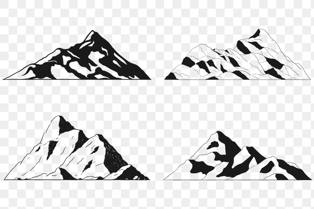 Mountain shapes for logo transparent png