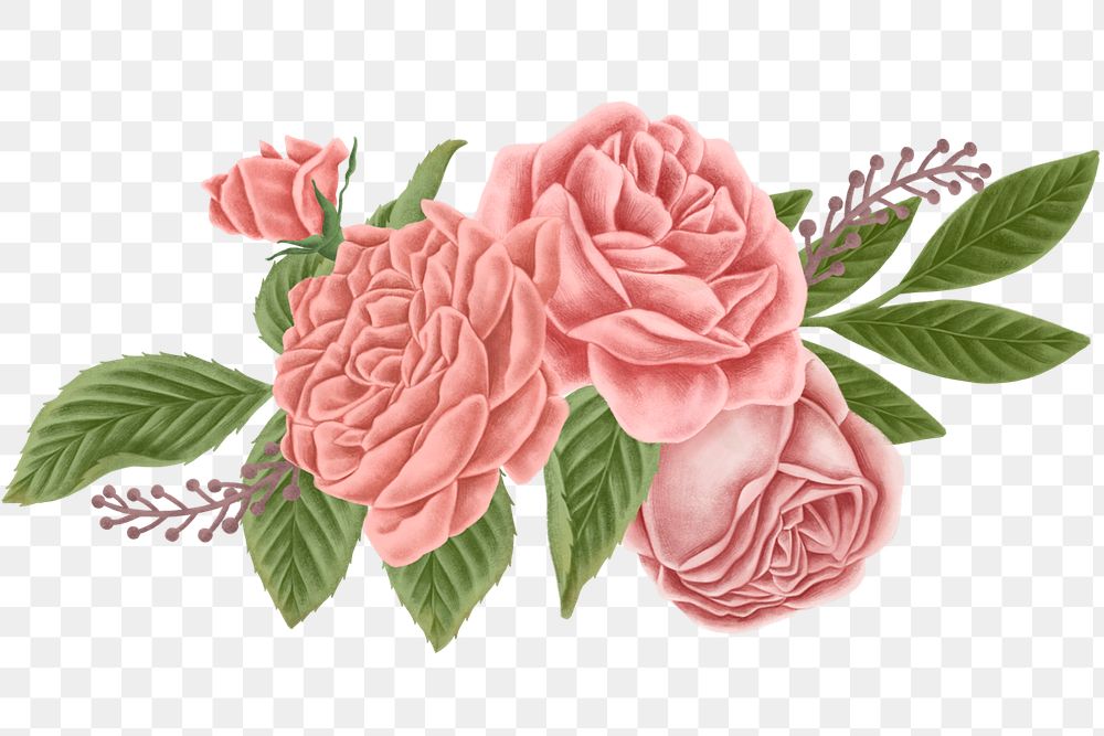 Vintage flower bouquet transparent png