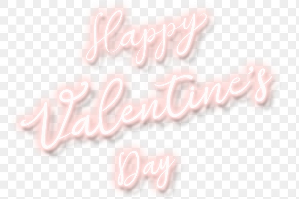 Happy Valentines Day typography style transparent png