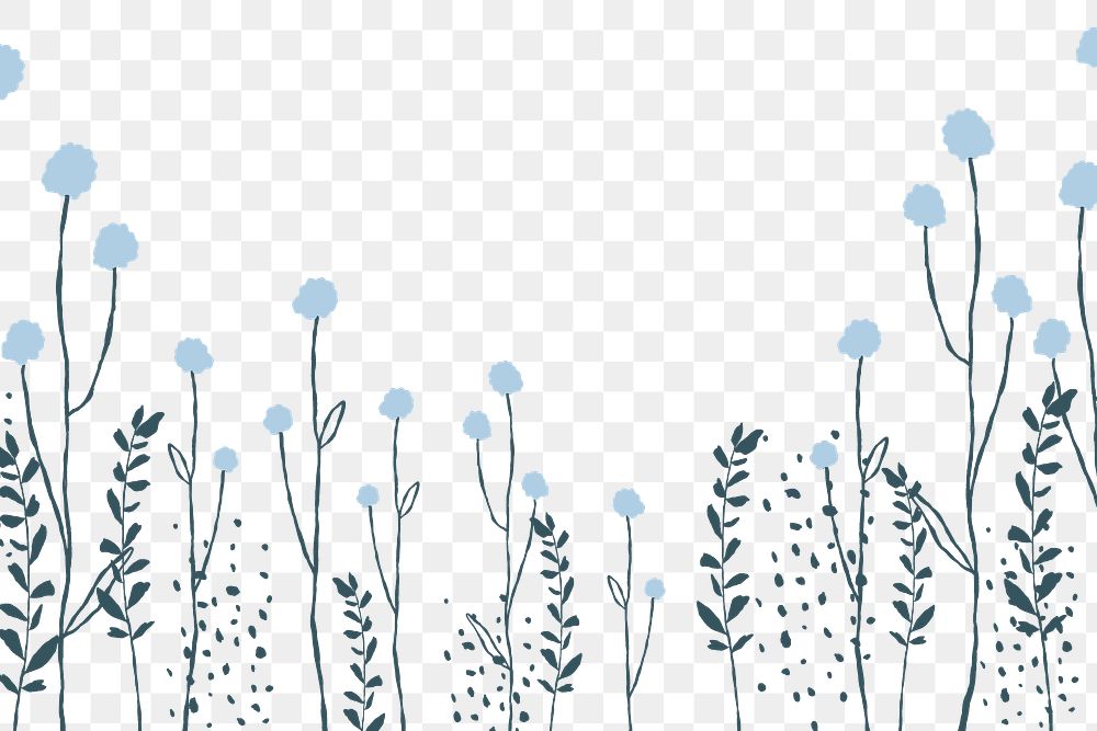 Dandelion png background with floral border