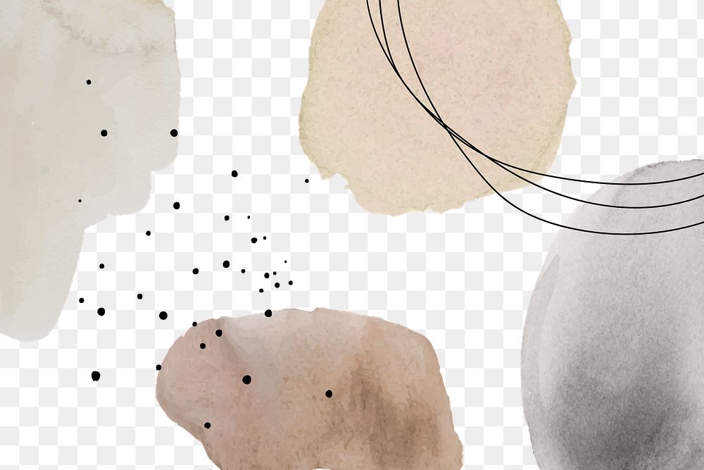 Abstract png transparent background in brown watercolor