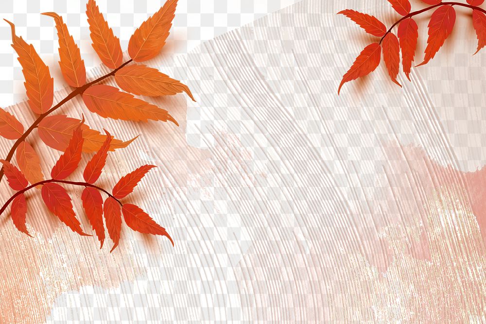 Fall season png transparent background with sumac leaves