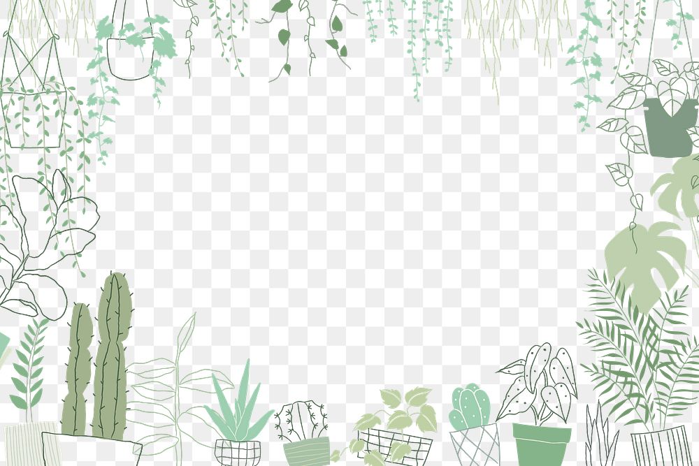 Green plant png frame background