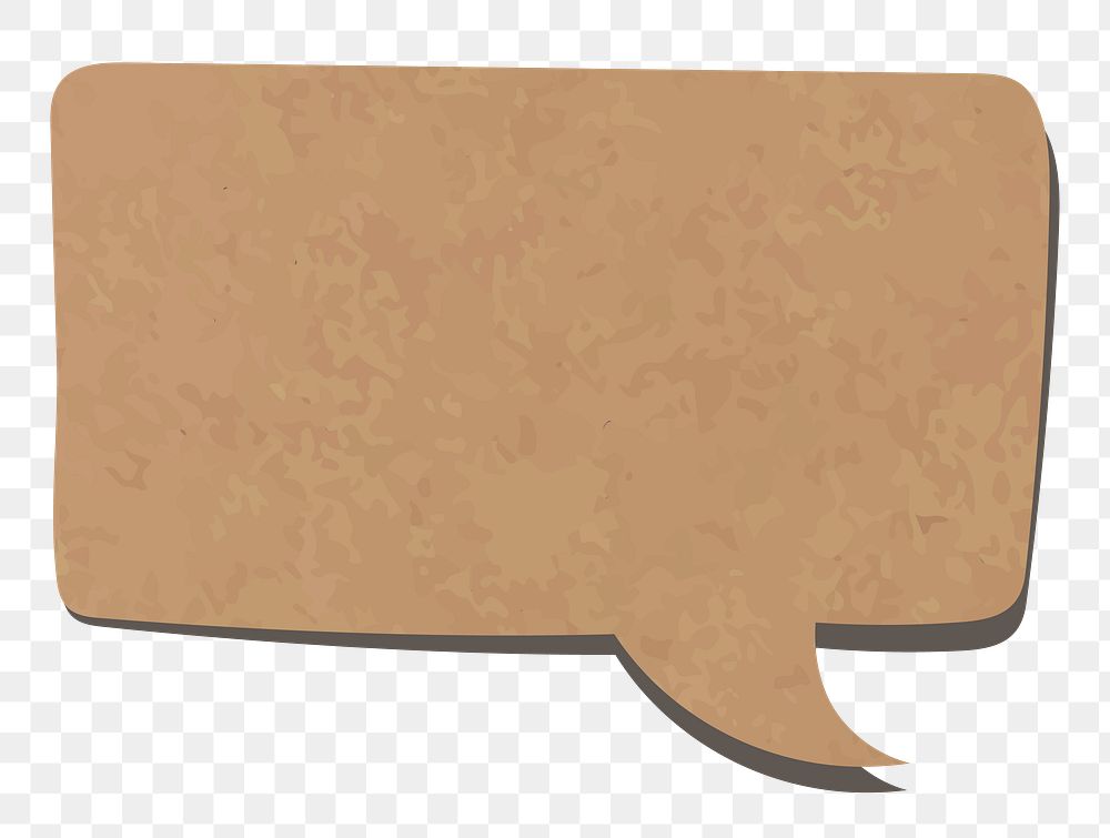 PNG speech bubble sticker in textured brown tone