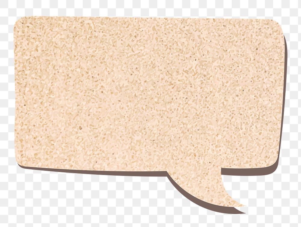 Speech bubble png sticker in beige glitter texture style