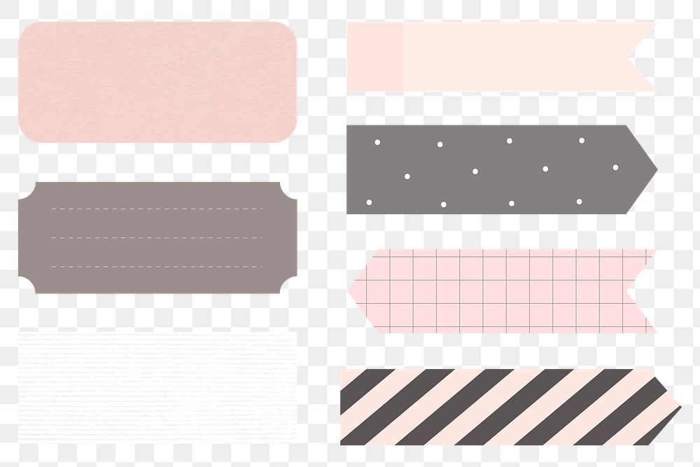 Printable sticky note png set
