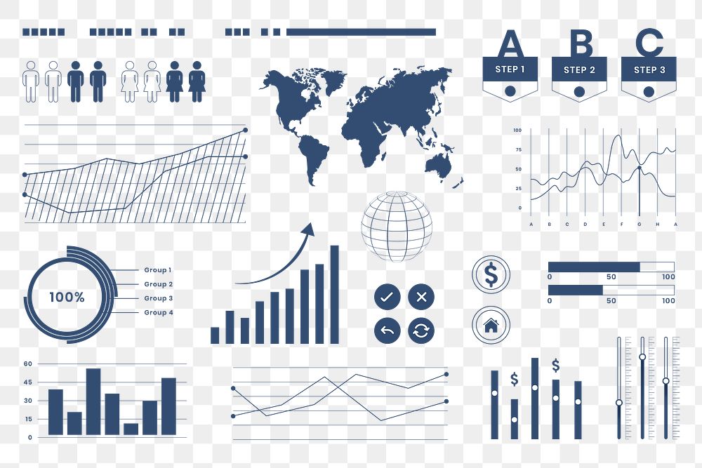 Marketing dashboard data infographic png