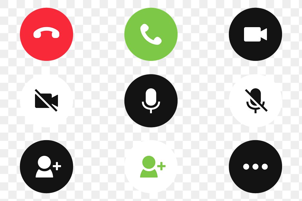 Smartphone call icon png set
