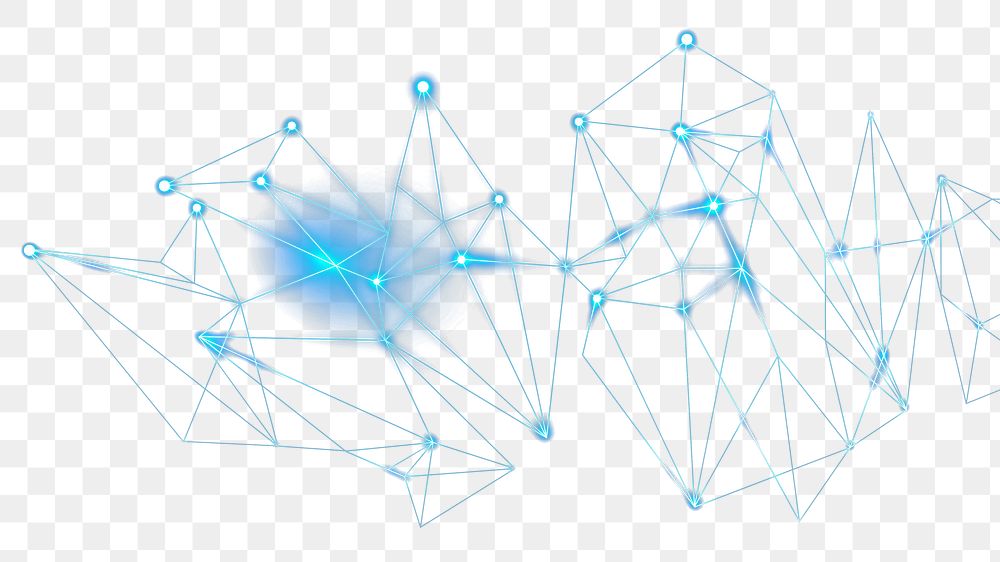 Blue abstract network png digital background