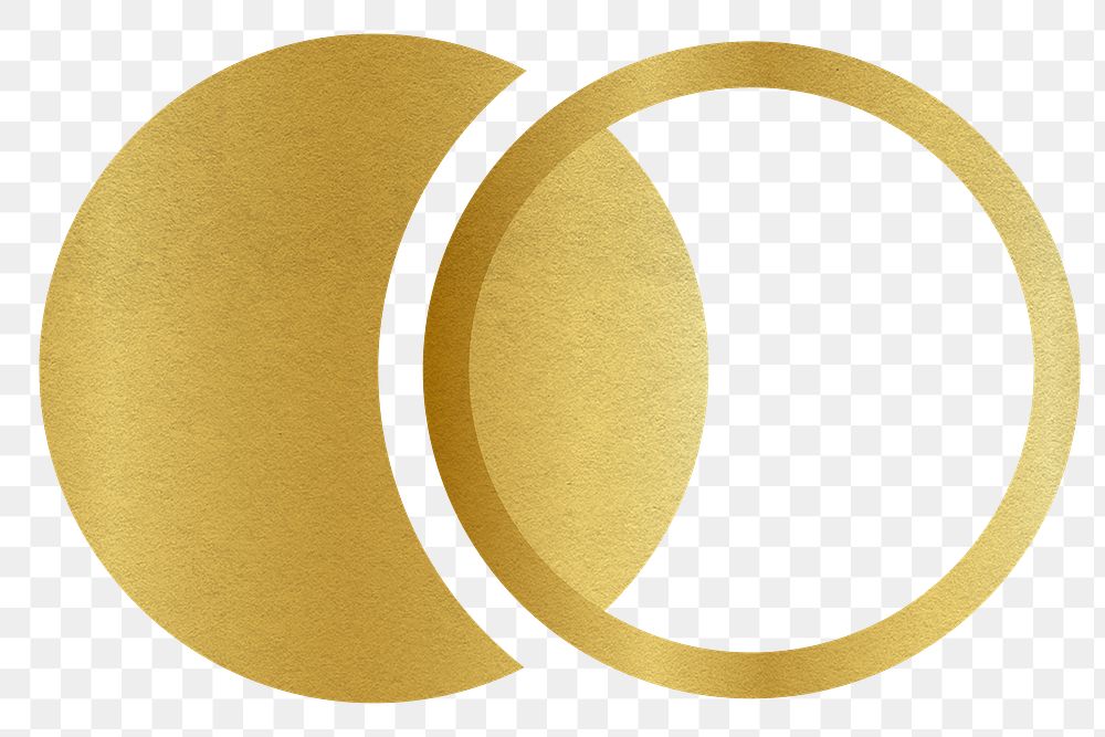 Gold business logo png overlapped circles icon design
