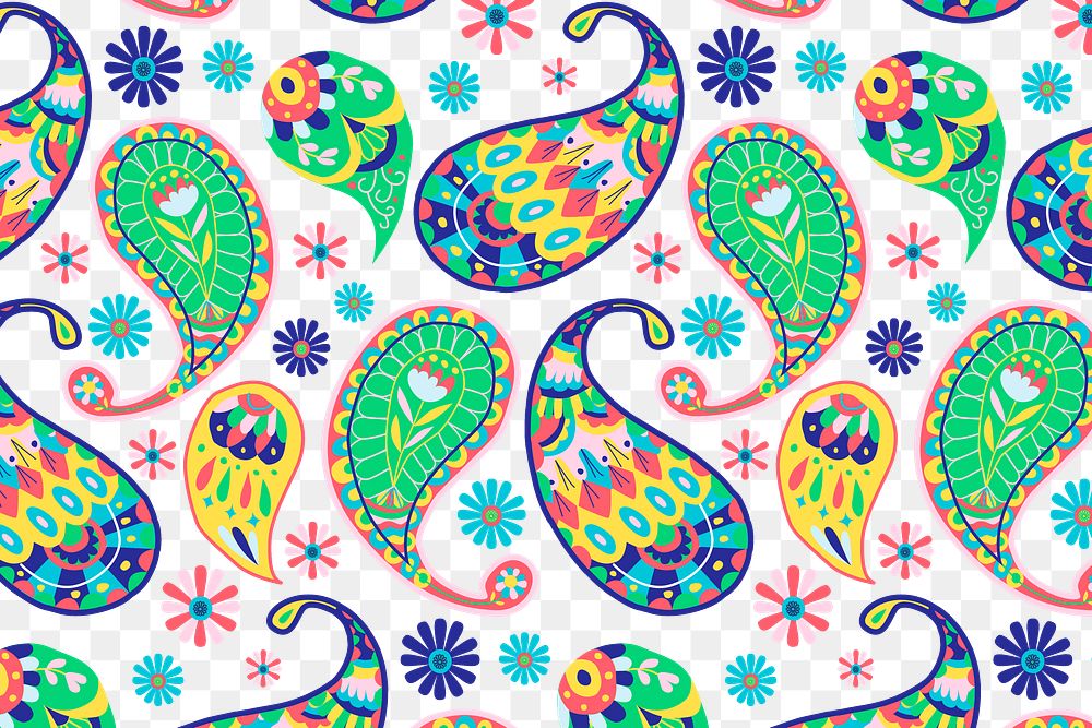Indian paisley pattern png transparent background