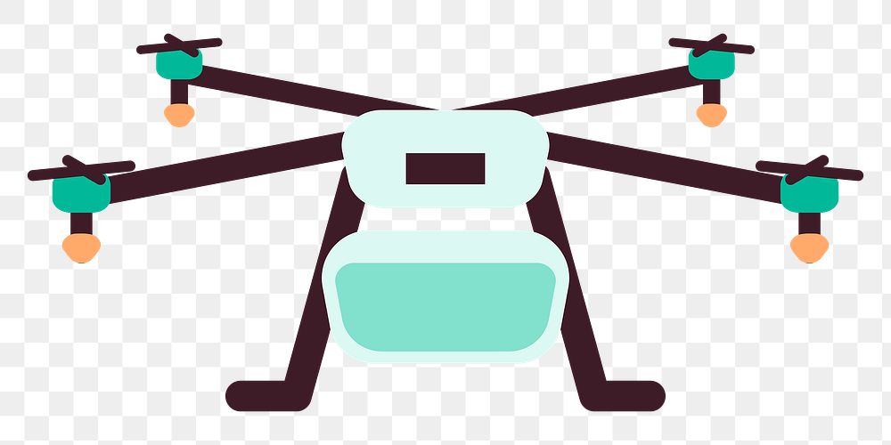 Cartoon drone png agriculture icon transparent background