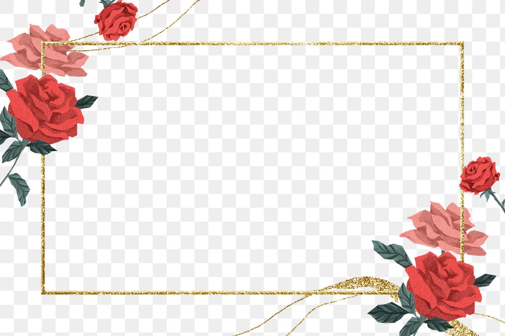 Valentine’s red roses frame png | Free PNG - rawpixel