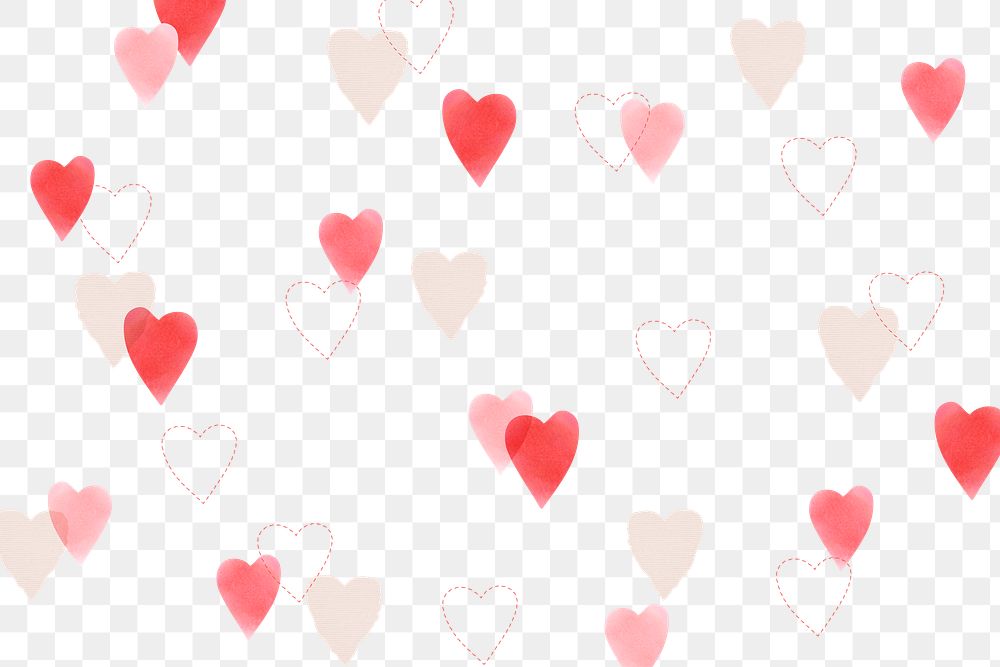 Cute heart pattern png in transparent background
