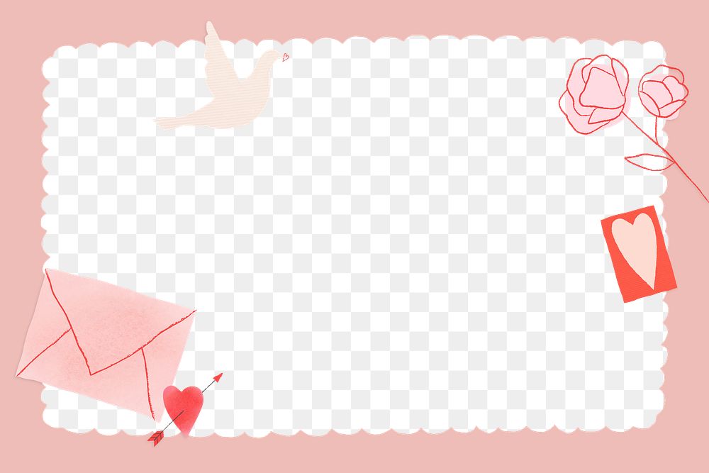 Happy Valentine's day frame png in transparent background