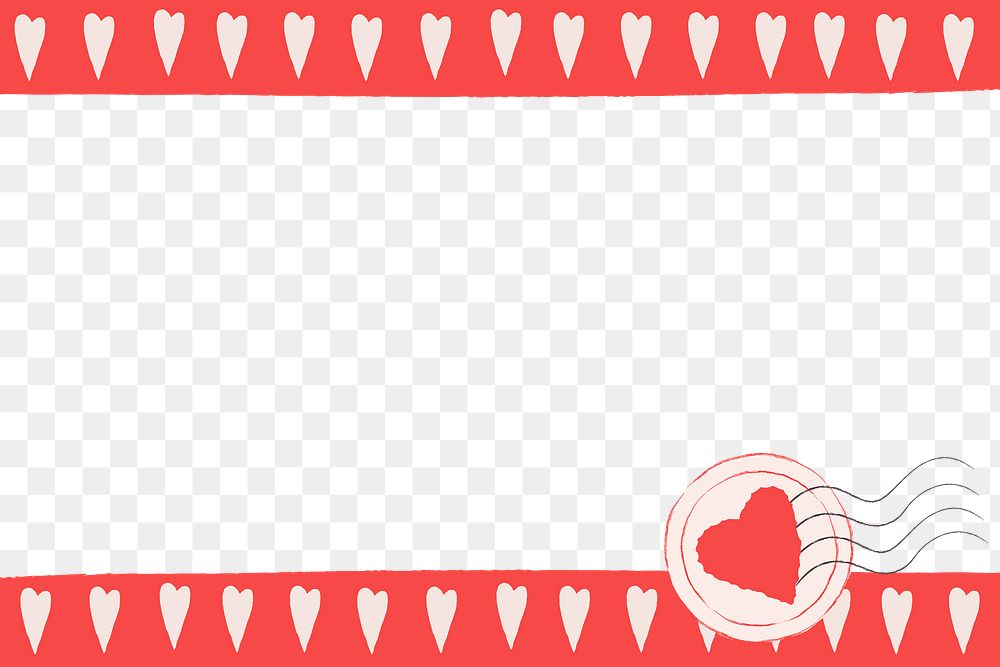Cute heart decorated frame transparent png