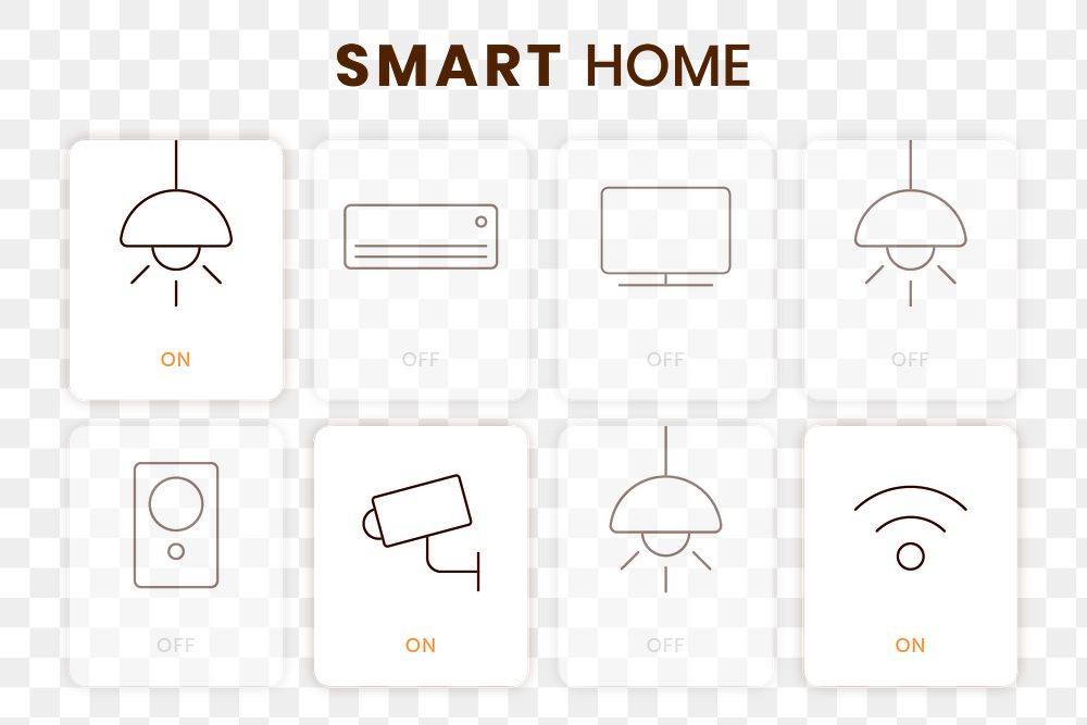 Png smart home application icons set