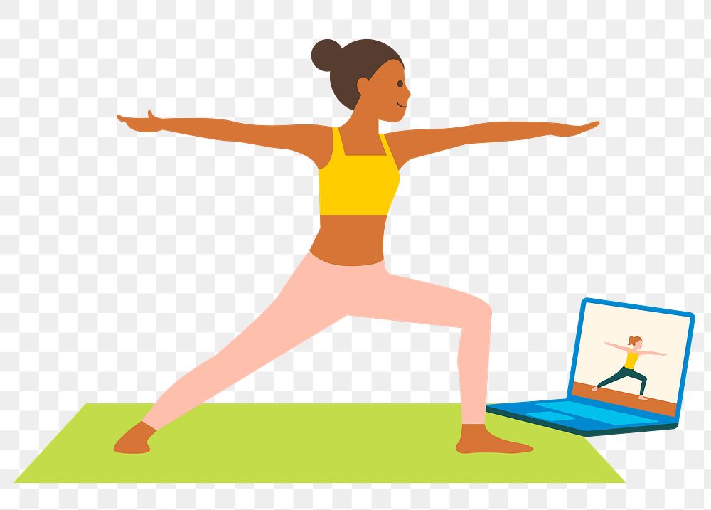 PNG online yoga class flat graphic