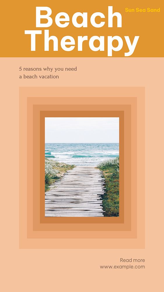 Beach therapy Instagram story template, editable design