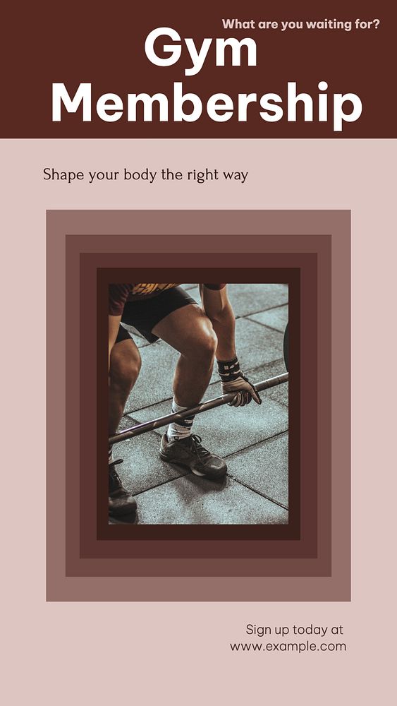 Gym membership Instagram story template, editable design