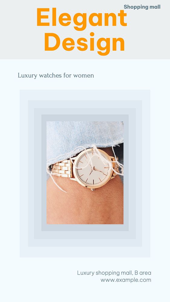 Luxury watch fashion Instagram story template, editable design