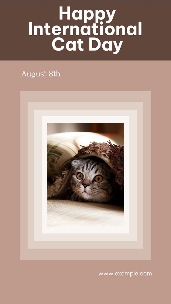 Cat day Instagram story template, editable design