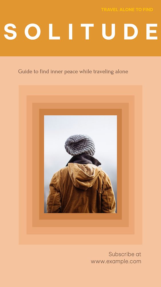 Travel alone Instagram story template, editable design