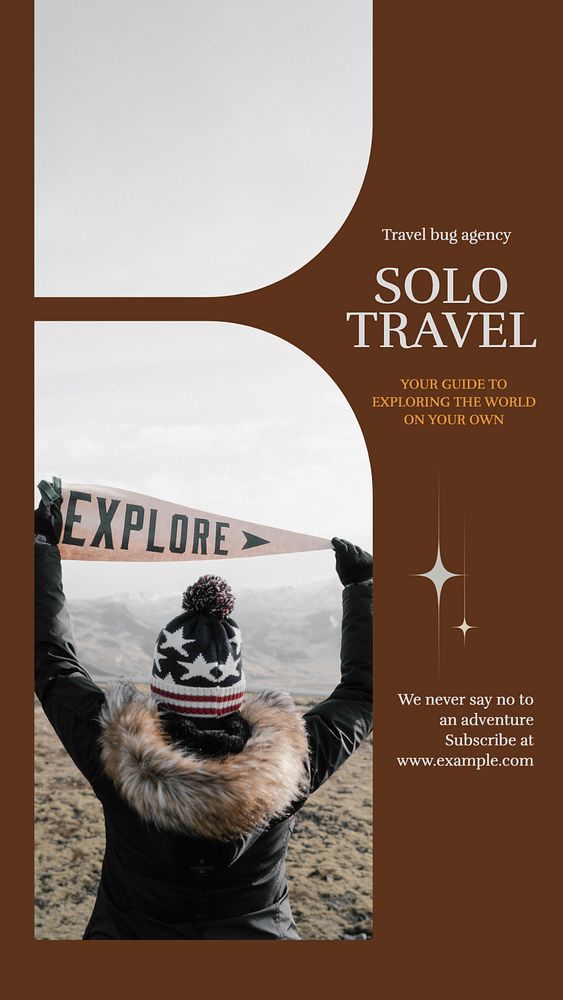 Solo travel Instagram story template, editable design