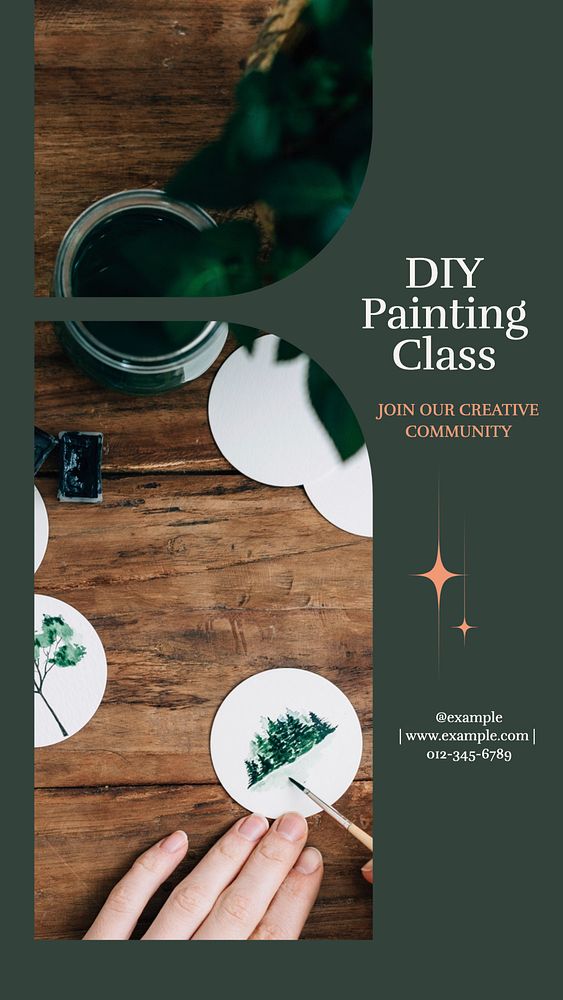 DIY paint class Instagram story template, editable design