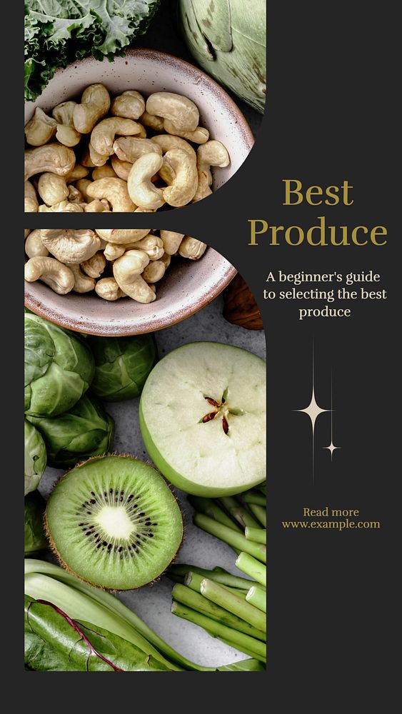 Best produce Instagram story template, editable design