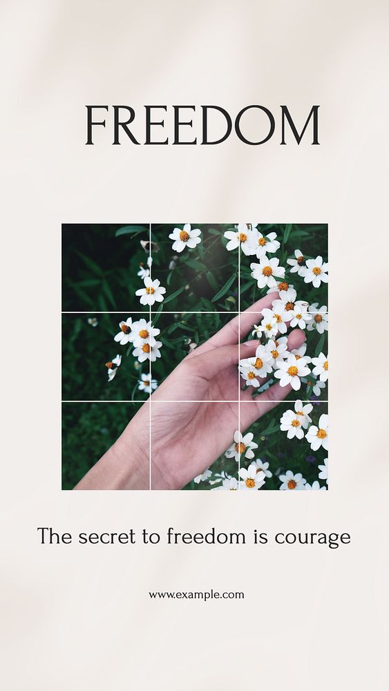 Freedom quote Instagram story template, editable design