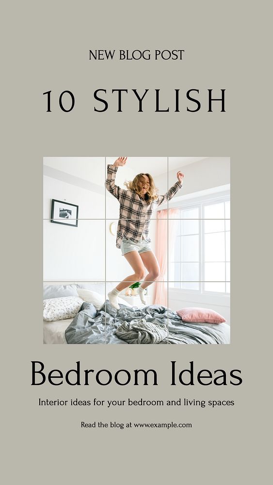 Bedroom ideas Instagram story template, editable design