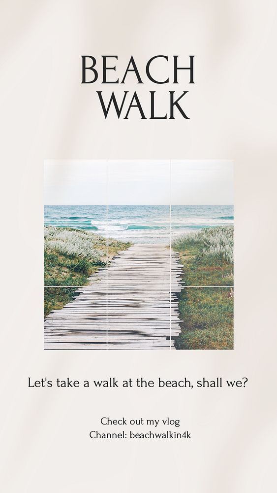 Beach Walk Instagram story template, editable design