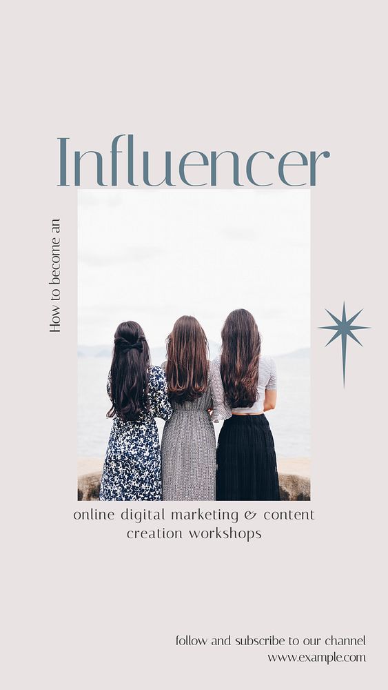 Become an influencer Instagram story template, editable design