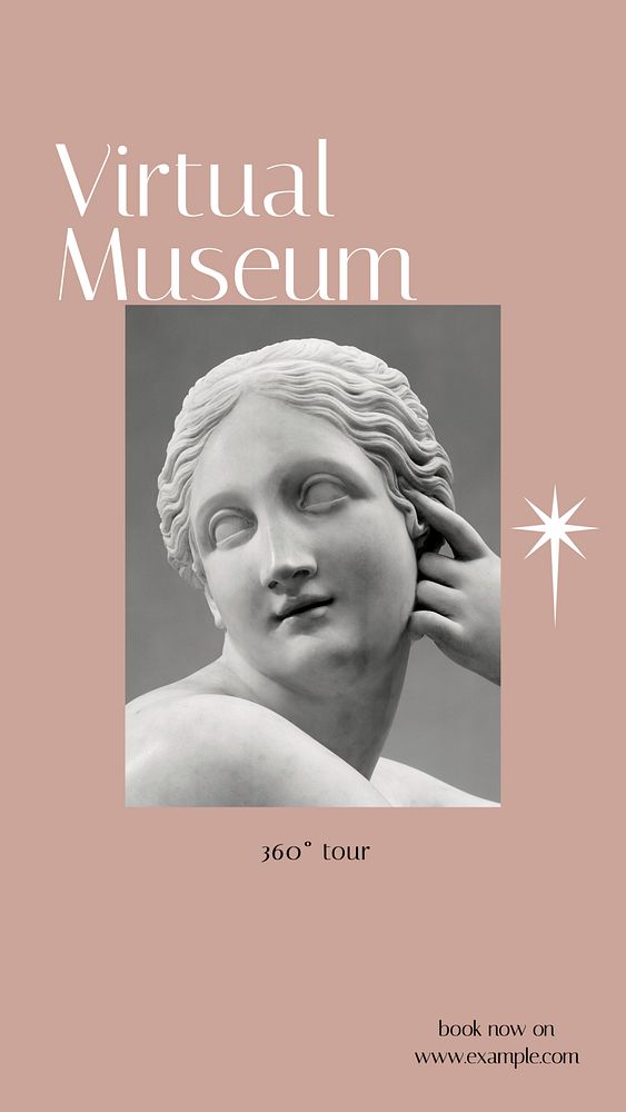 Virtual museum Instagram story template, editable design