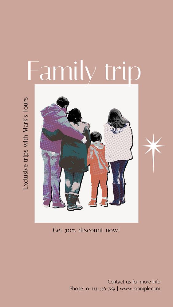 Family trip Instagram story template, editable design