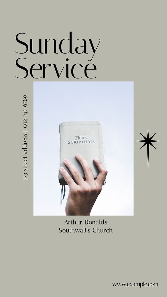 Sunday service Instagram story template, editable design