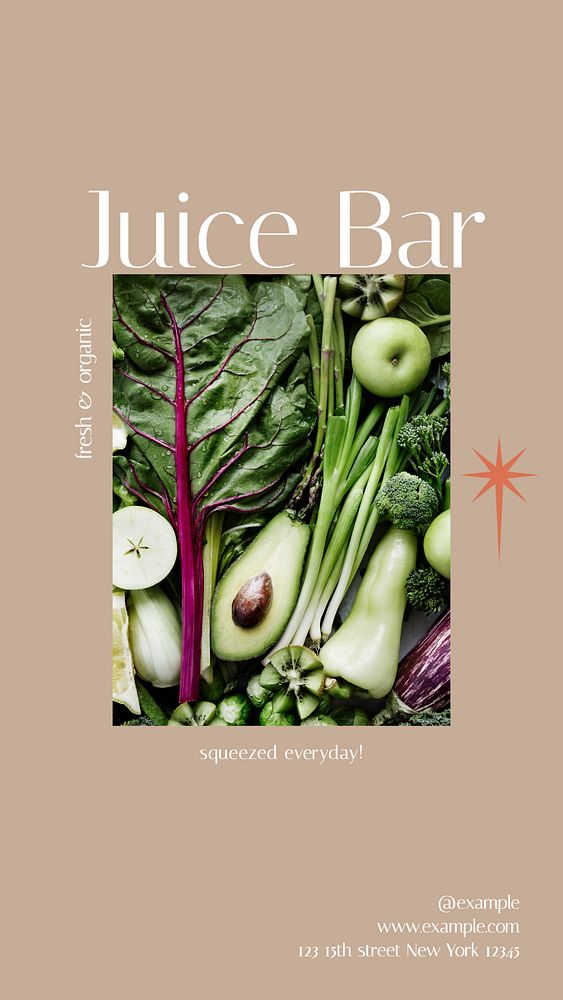 Juice bar business Instagram story template, editable design