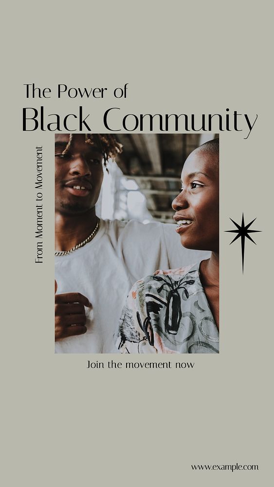 Black community movement Instagram story template, editable design