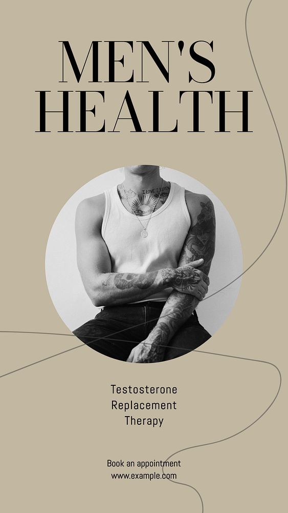 Testosterone replacement therapy Instagram story template, editable design