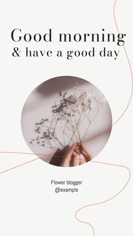 Good morning Instagram story template, editable design