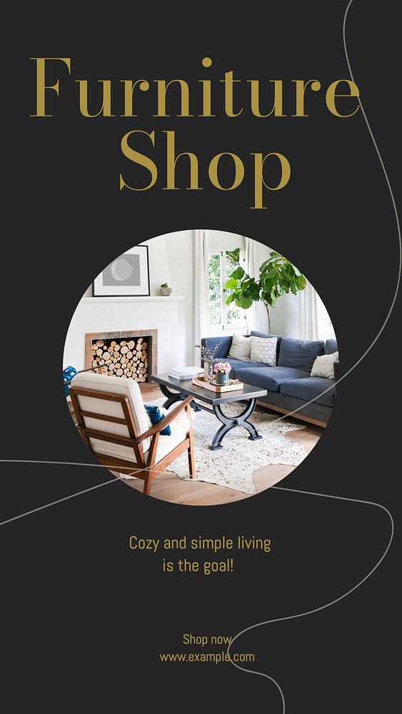 Furniture shop Instagram story template, editable design