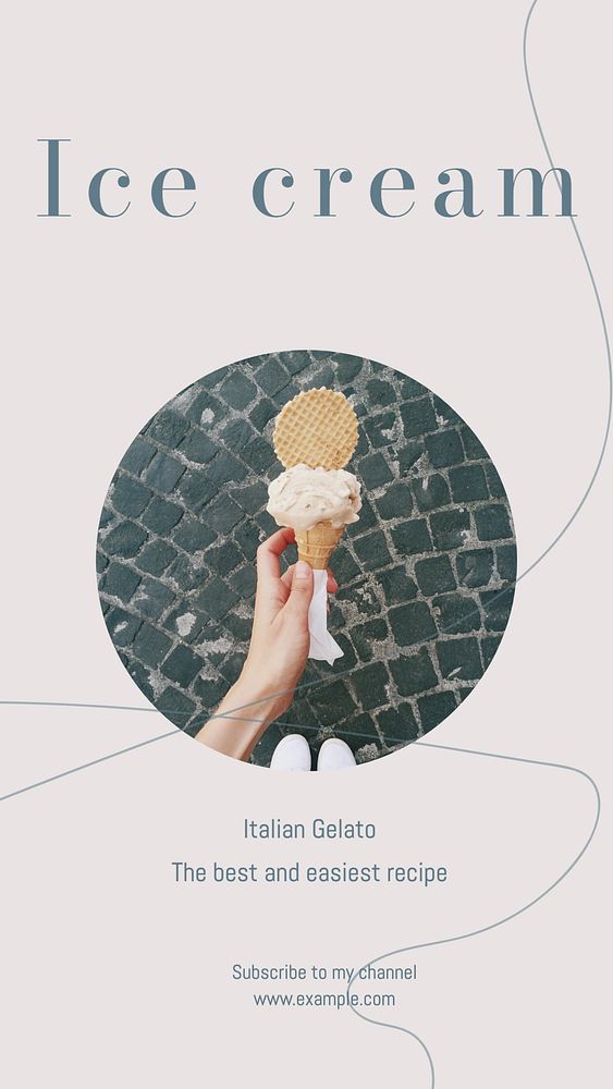 Gelato ice cream Instagram story template, editable design