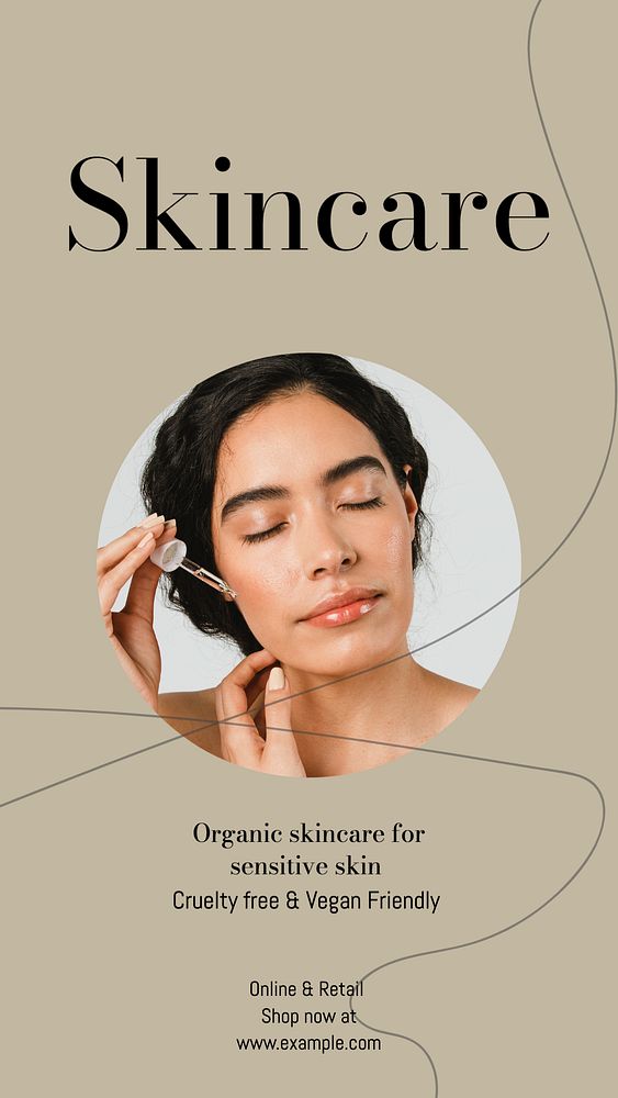 Organic skincare Instagram story template, editable design