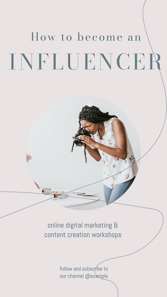 Become an influencer Instagram story template, editable design