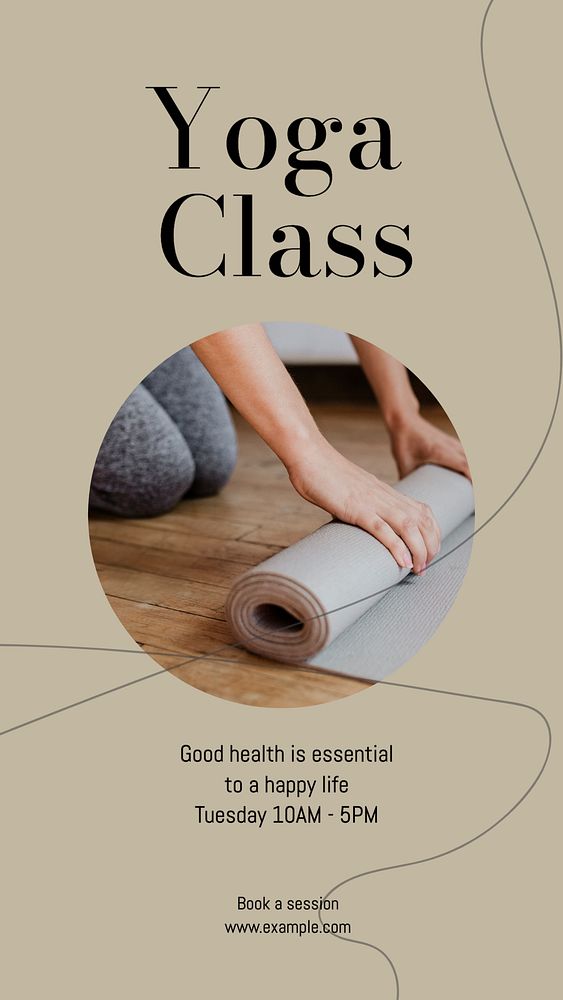 Yoga class Instagram story template, editable design