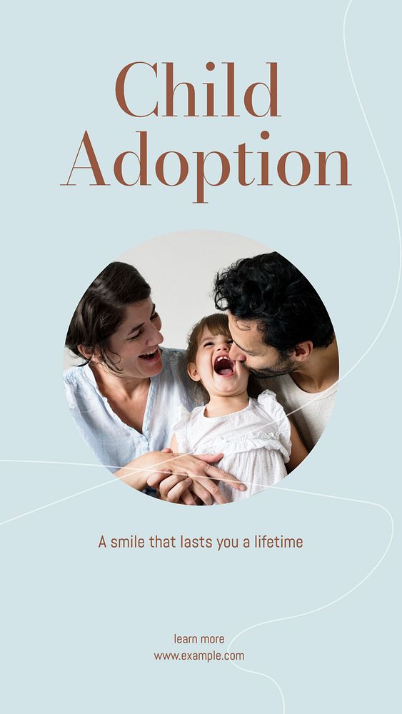 Child adoption Instagram story template, editable design